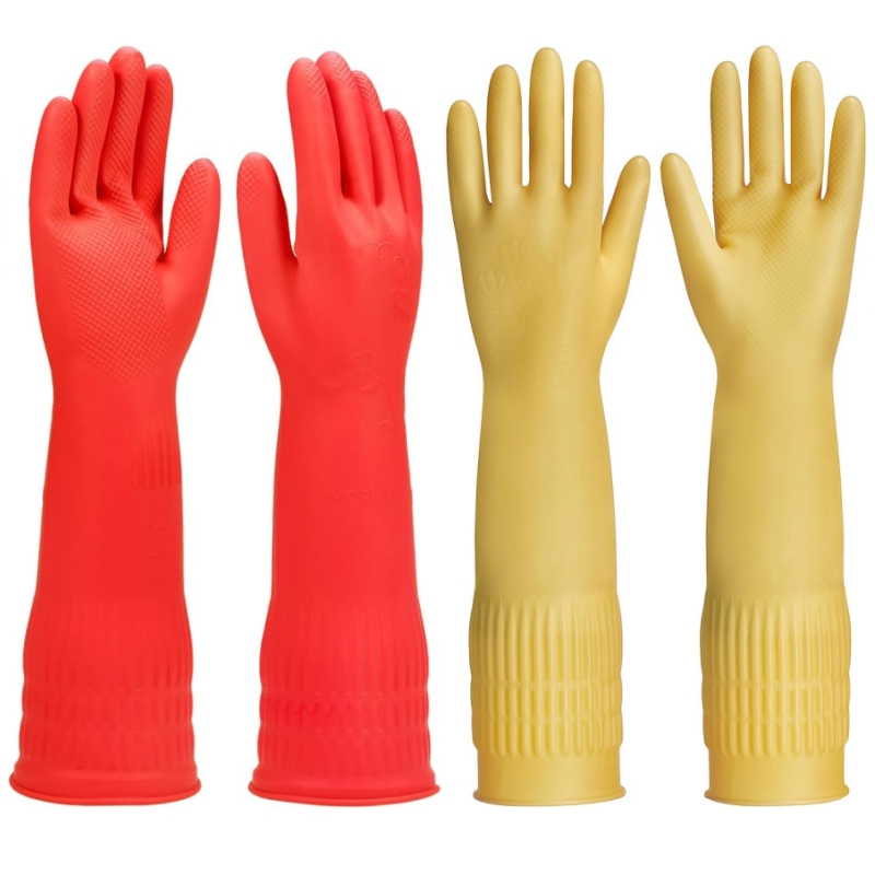 Rubber Glove Cleaning - 45CM Extra-Long Rubber Cleaning Gloves Non-Slip