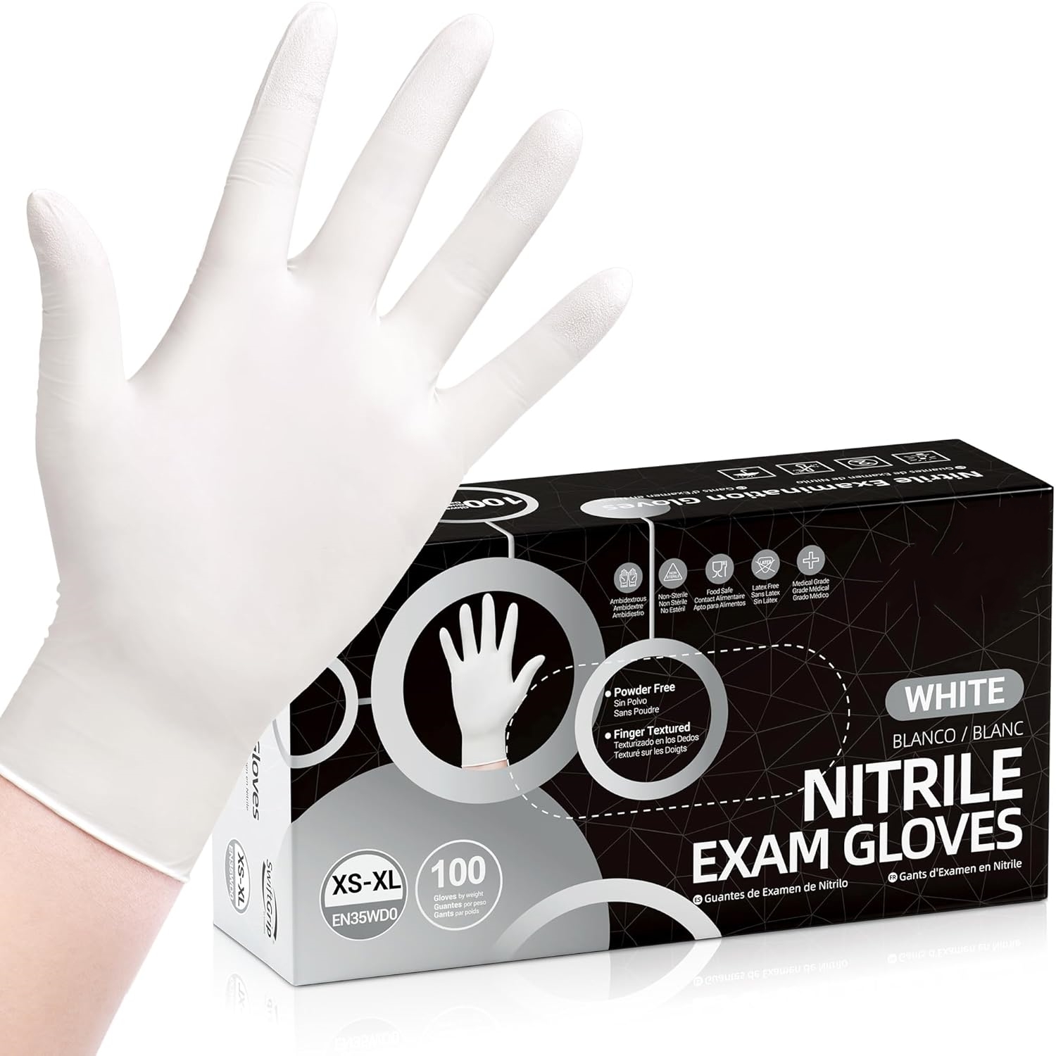 White Disposable Nitrile Glove - đánh giá và giá Rubber Glove Cleaning