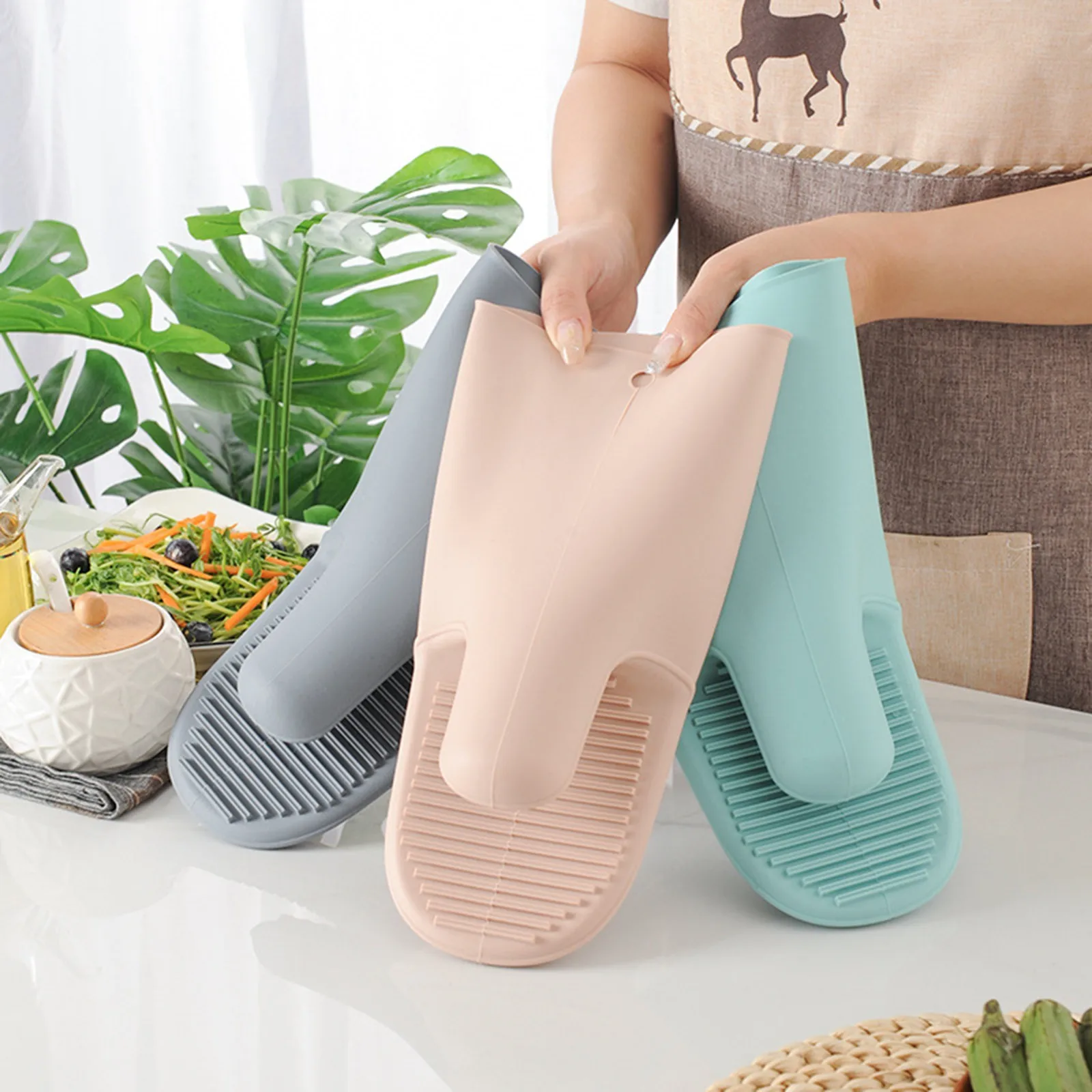 1/2Pcs Long Thickened Oven Glo - đánh giá và giá Oven Mitt Silicone