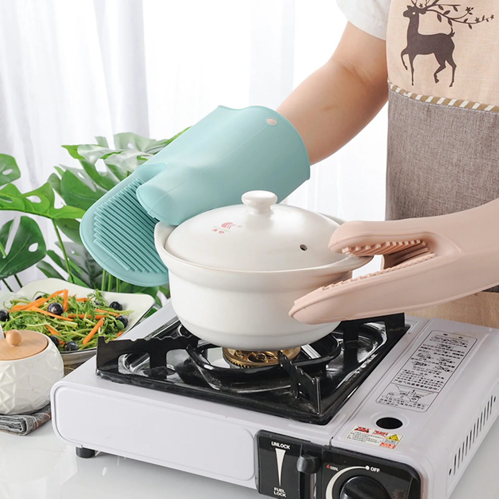 1/2Pcs Long Thickened Oven Glo - đánh giá và giá Oven Mitt Silicone