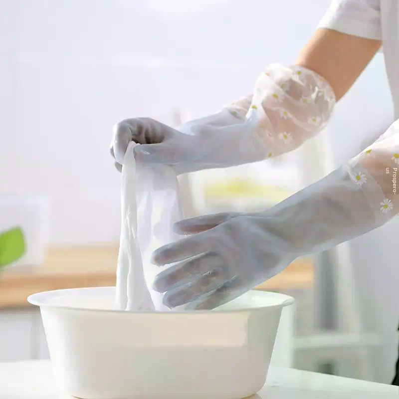 Floral Pattern Household Latex - đánh giá và giá Rubber Glove Cleaning